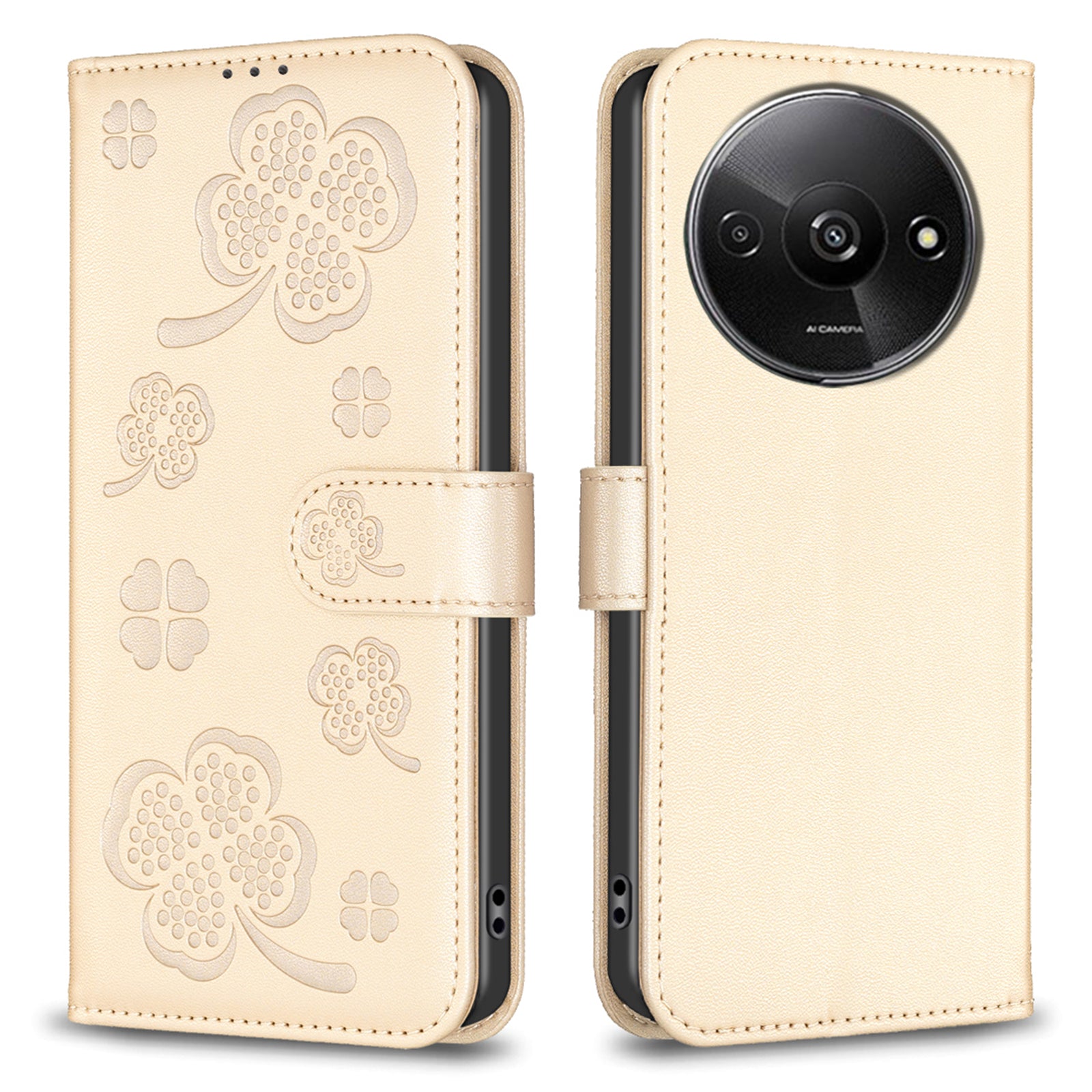 For Xiaomi Redmi A3 / Poco C61 4G Case Lucky Clover Leather Flip Phone Cover For Xiaomi Redmi A3 / Poco C61 4G Case Lucky Clover Leather Flip Phone Cover